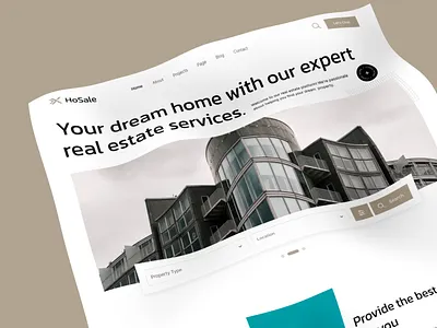 Real Estate - Property Landing Page Header UI Design agency agent airbnb apartment broker building design figma hotel booking house rent minimal property property booking realestate realtor rental ui ux uidesign ux design