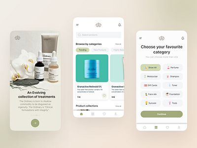 Skin Care Store Mobile App beauty cosmetic mobile app product design skin care ui ux