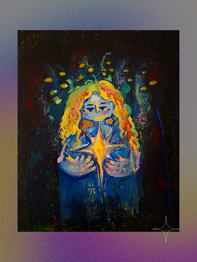 Shine: Oil canvas painting 2021 abstract art character oil oil painting painting