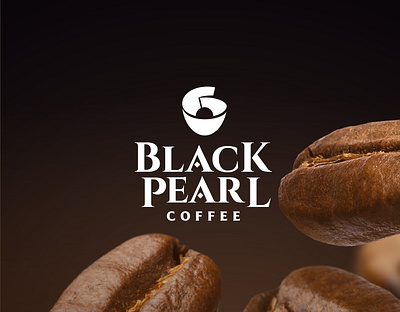 Black Pearl Coffee Logo & Identity black branding cafe coffee graphic design logo menu design packaging pearl typography vector