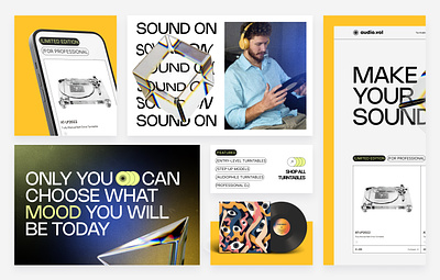 Turntable Concept for Sound Lovers. Audio-Technica audio audio technica branding homepage design illustration music sound spotify turntable ui vinyl