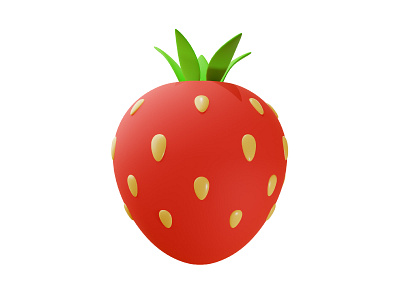 3d strawberry 3d berry blender food graphic design icon illustration model render strawberry summer summertime