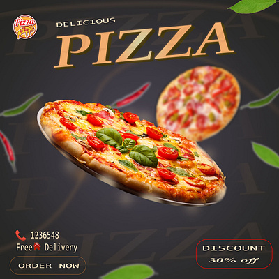 Pizza post branding graphic design