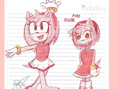 Amy Rose The Pink Hedgehog amyrose art artist desenho desenho tradicional design drawing illustration project sega traditionalart traditionaldrawing