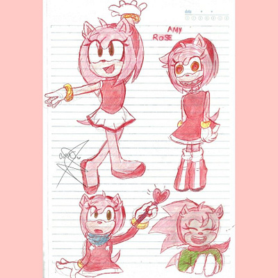 Amy Rose The Pink Hedgehog amyrose art artist desenho desenho tradicional design drawing illustration project sega traditionalart traditionaldrawing