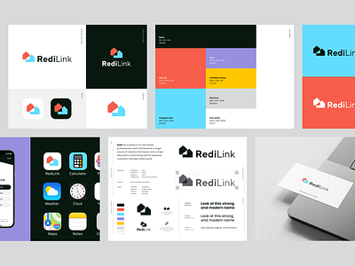 RediLink - Visual Identity Elements brand branding bright clean design clear design colors concept contrast design font graphic design graphic elements high contrast identity logo logotype pallets rebranding visual design visual identity