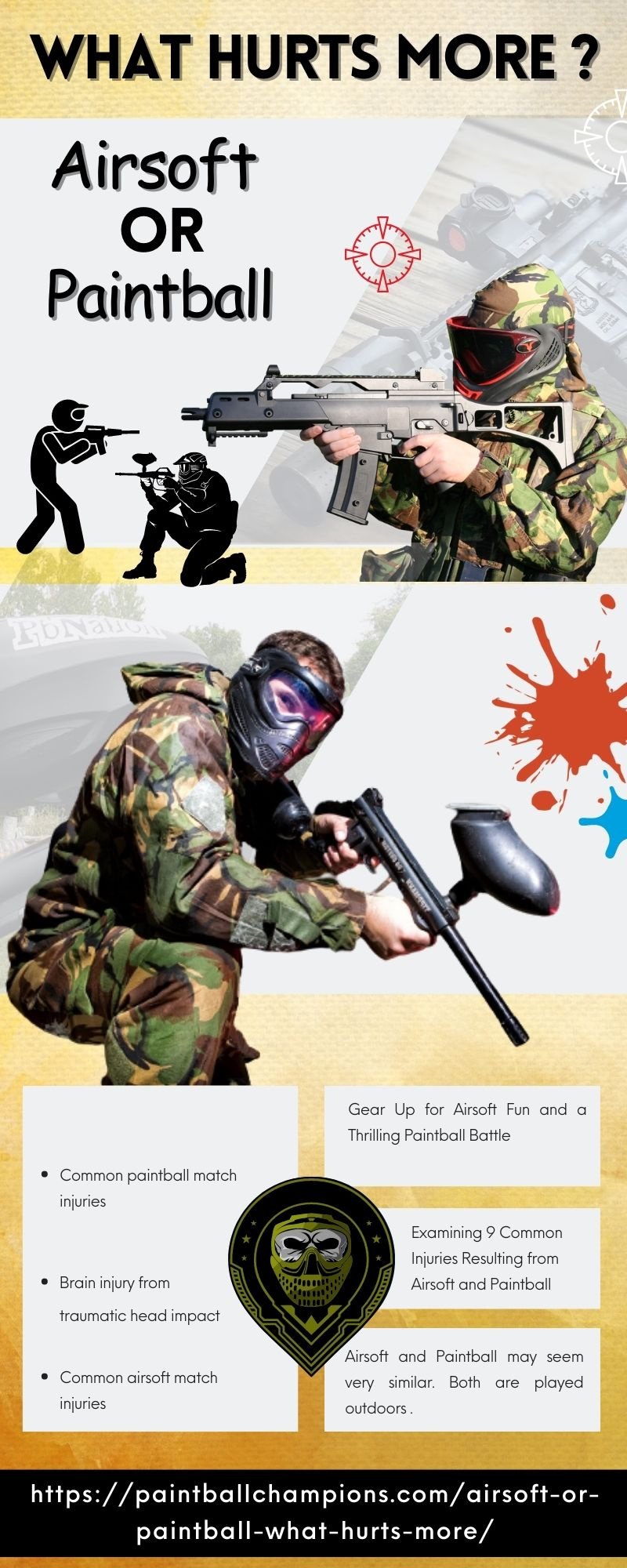 What Hurts more? Airsoft or Paintball by Melissa Ellis on Dribbble
