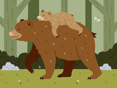 Papa Bear baby bear bear drawing father fathers day forest illustration papa bear procreate