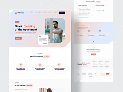 Cleaning Website Design 2023 trend clean cleaner cleaning service dribbble best shot home cleaning service homepage house keeping plumbing popular shot redesign repairing service trends ui ui design web design webdesign website concept website design