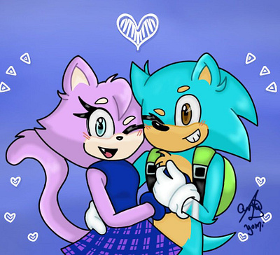 Sonic OC Couple Character art artist character design digitalart digitalartist digitalartwork digitalillustration drawing fan character fancharacter ibispaintx illustration original character originalcharacter sonic sonicoc