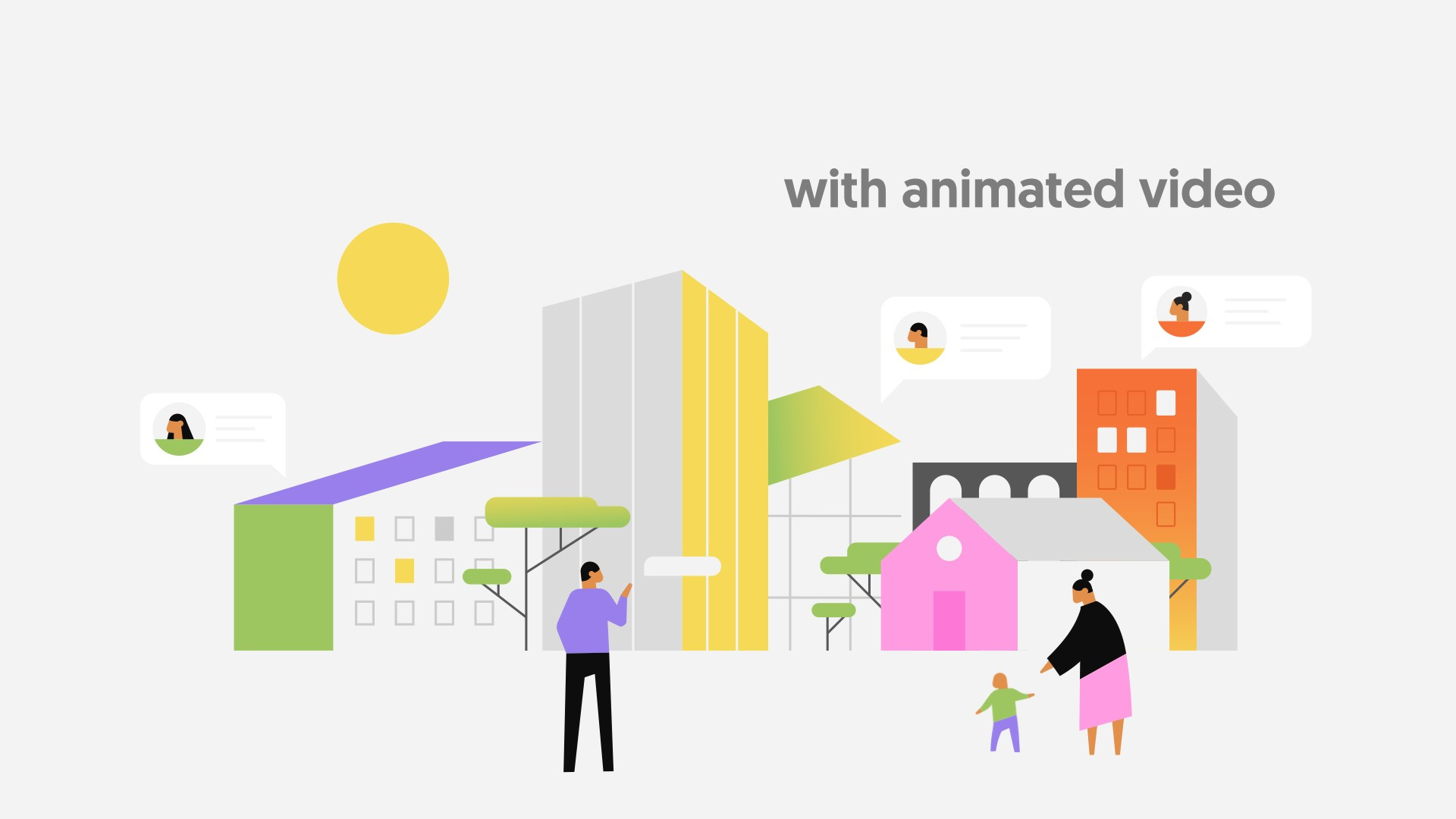 Colorful city animation design graphic design illustration vector