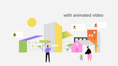Colorful city animation design graphic design illustration vector