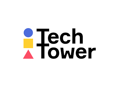TechTower visual identity bauhaus branding build collaborate colorful coworking fun guidelines hub identity innovative lab logo make manual minimal shapes tech tower workshop
