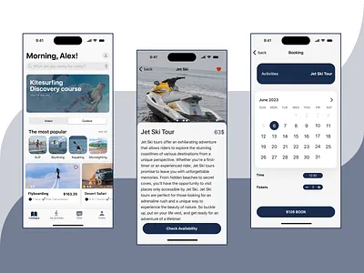 Activity booking app (for iOS) app appdesign branding design dribbblers figma graphic design graphicdesignui illustration interface mobile app portfolio ui uidesign userinterface ux