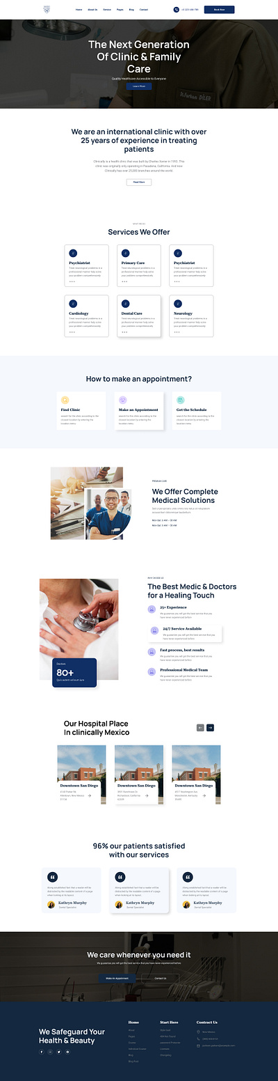 Clinic Landing Page app design ui ux we