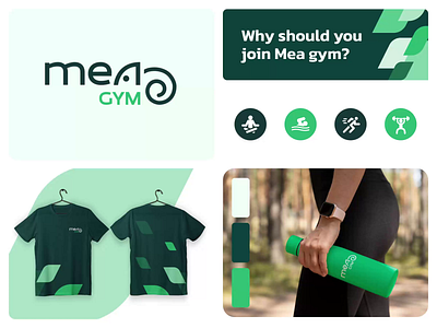 Animation & Branding for Mea Gym active animation branding chameleon clothing green gym leafs light logo lottie outside sport workout
