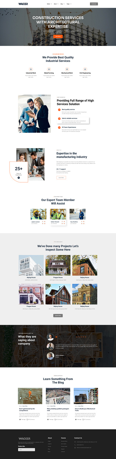 Construction Landing Page app design ui ux