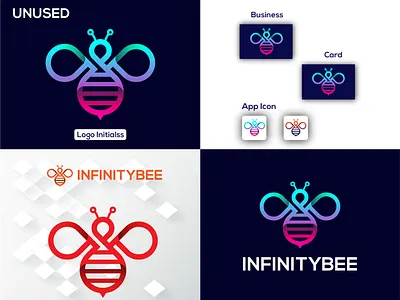 InfinityBee - Logo Design (Unused ) app icon bee icon bee logo best logo branding graphic design icon design infinity logo infinitybee logo logo design logofolio minimalist logo modern logo vect plus