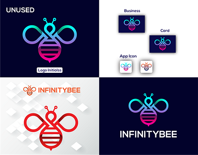 InfinityBee - Logo Design (Unused ) app icon bee icon bee logo best logo branding graphic design icon design infinity logo infinitybee logo logo design logofolio minimalist logo modern logo vect plus