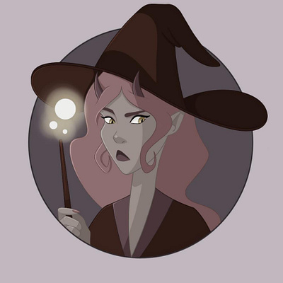 The Witch character design icon portrait stylized witch