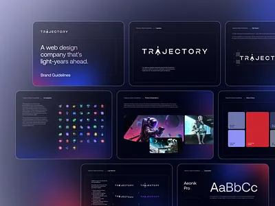 Trajectory Brand ai brandguide branding cosmos identity logo space visual webdesign