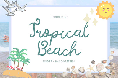 Tropical Beach banner beach camping handwritten kdp poster print procreate script sticker sublimation summer svg vacation