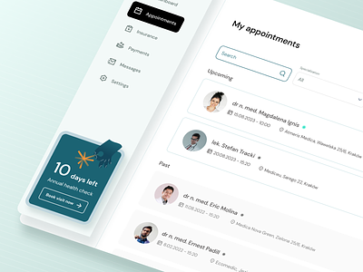 Patient panel concept account app application appointment booking dashboard design doctor healthcare illustration mobile profile ui ux