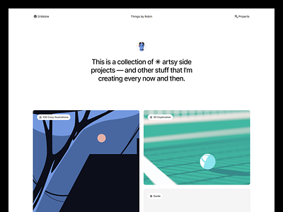 Side Project Portfolio - WIP hugo illustrations minimalist portfolio web design