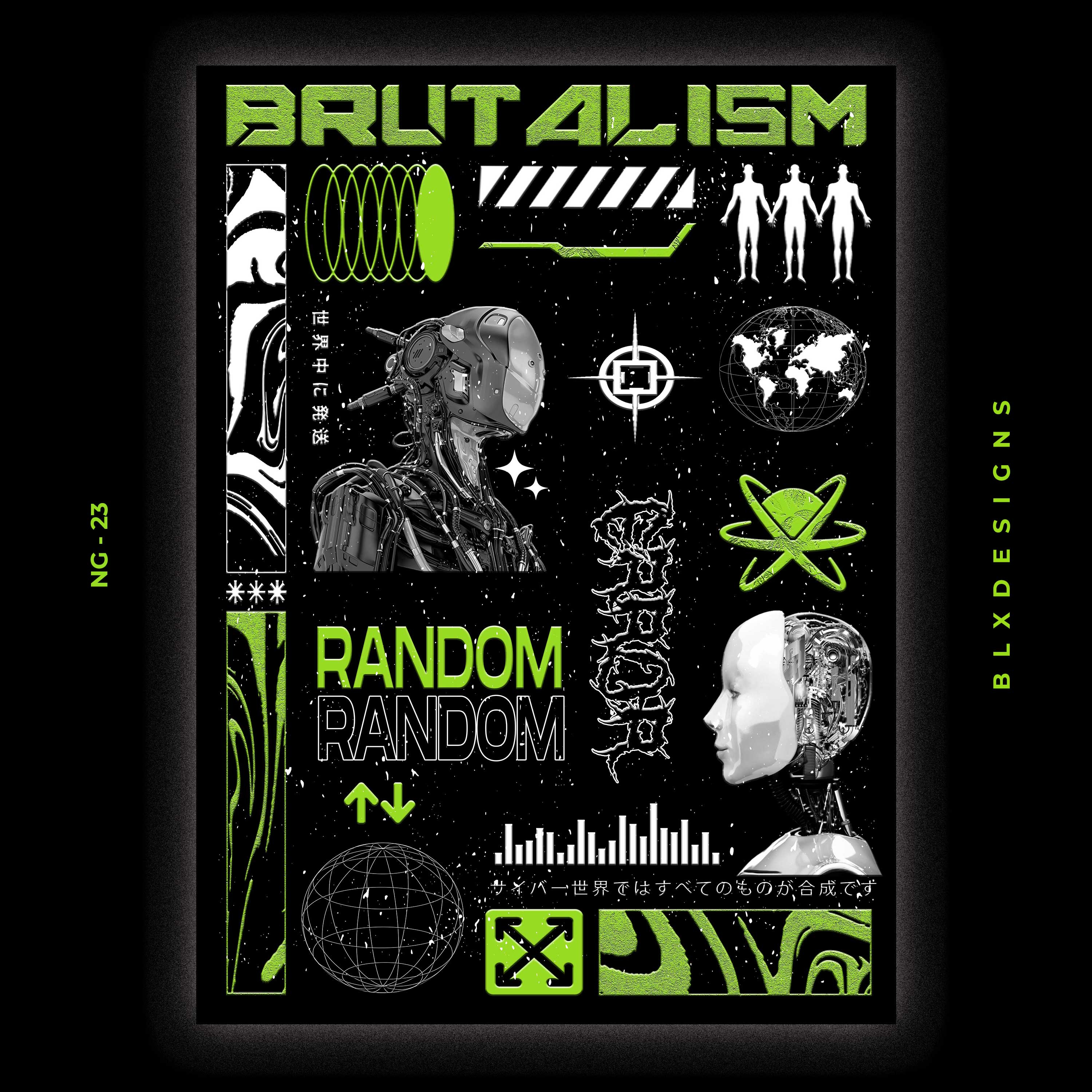 CYBER BRUTALISM POSTER DESIGN brutalism brutalist cyberpunk design graphic design illustration poster streetwear