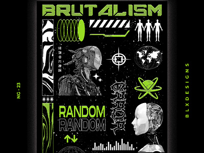 CYBER BRUTALISM POSTER DESIGN brutalism brutalist cyberpunk design graphic design illustration poster streetwear