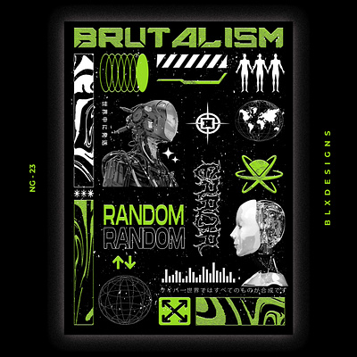 CYBER BRUTALISM POSTER DESIGN brutalism brutalist cyberpunk design graphic design illustration poster streetwear