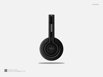 HEADPHONE black flat illustration headphone illustration modern illustration