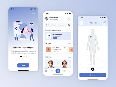 Dermatology Mobile App dermatologist dermatology dermatology app doctor health healthcare medical medical app medical application medicine mobile mobile design skin ui ui design ux