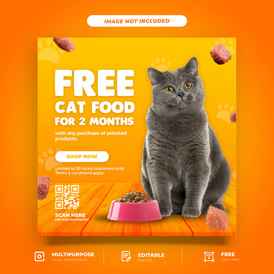 PSD Cat Food Promotion Social Media Template whiskerlicious.