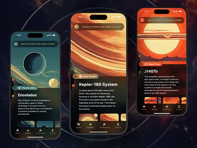 Galaxy Exploration App ai art design illustration midjourney modern space space exploration ui ux