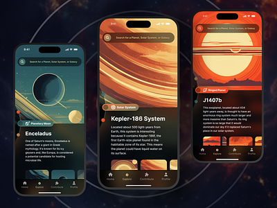 Galaxy Exploration App ai art design illustration midjourney modern space space exploration ui ux