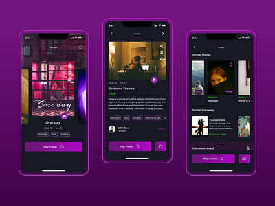 Movie Streaming Platform Mobile App app design ui ux