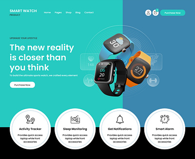 Smartwatch Product Landing Page UI design smartwatch landing page ui smartwatch product smartwatch product page ui ui ui design