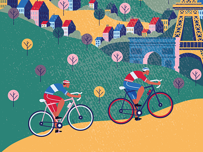 Tour de France - Cycling poster design ai cycling design flat graphic design illustration illustrator paris poster poster design texture tour de france vector vector art