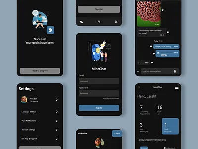 MindChat App app branding design figma graphic design illustration ui ux vector