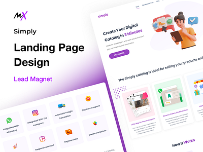 Simply Landing Page Design adobe xd branding designs figma finance graphic design ui user interface