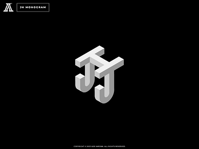 JH MONOGRAM 3d hj icon isometric jh letter lettering logo logomark mark monogram typography