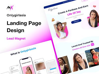 Onlygirlasia Landing Page Design adobe xd branding designs figma finance graphic design ui user interface