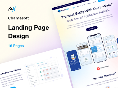 Chamasoft Landing Page Design adobe xd branding design figma finance graphic design ui user interface