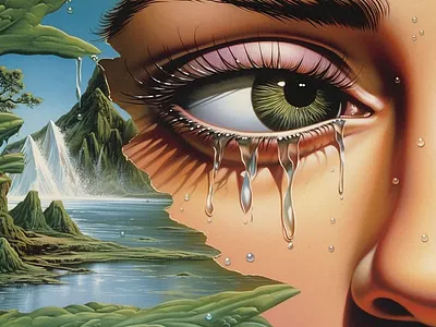 My AI artwork: as inspired by Man Ray's 'Glass Tears' ai ai art airbrush nostalgic retro retrowave