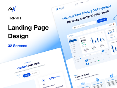 TRPKit Landing Page Design adobe xd branding design figma finance graphic design ui user interface