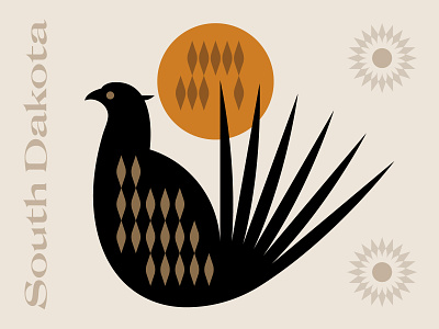 Pheasant Sun bird chill country field icon illustration logo meadow midwest nature outdoors pheasant south dakota sun symbol western
