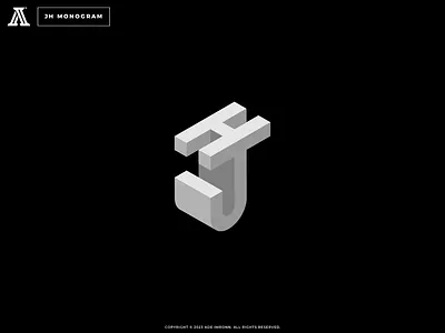 JH MONOGRAM 3d design hj icon isometric jh letter lettering logo logomark mark monogram typography