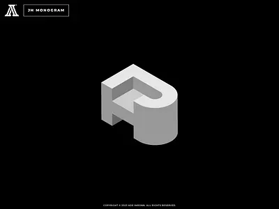 JH MONOGRAM 3d design hj icon isometric jh letter lettering logo logomark mark monogram typography