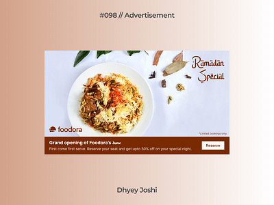 Day 098 - Advertisement 100daysofui advertisement branding challenges community dailyui design figma food illustration logo mobile ui ux website